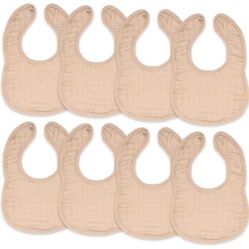 Comfy Cubs Muslin Baby Bibs, Drool Bibs, Adjustable with Easy Snaps, Teething & Drooling, Absorbent Bibs for Boys & Girls