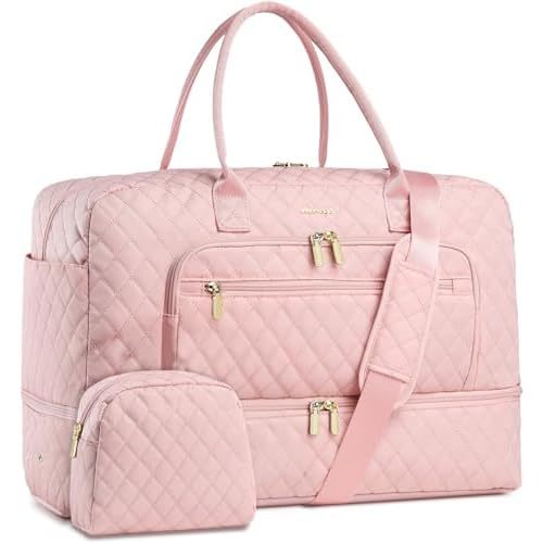 Travel Duffle Bag Weekender for Women - 38L Carry-On Overnight Personal Item Bag with Shoe Compartment & Wet Pocket Weekend Tote Bags with Toiletry Hospital Bags for Labor and Delivery