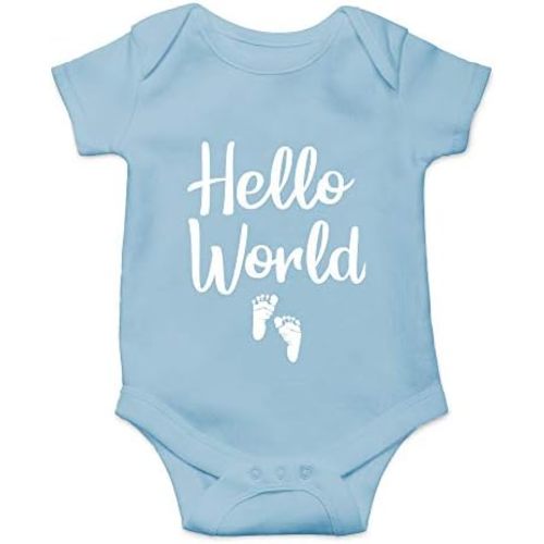 CBTwear Hello World Baby Bodysuit - Cute Boy Girl Newborn Clothes Funny Infant Unisex Comfy Humor Romper
