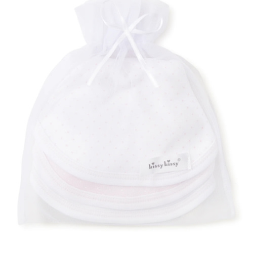 Pink Dot 3 Pack Bib Set w/ Tulle Bag