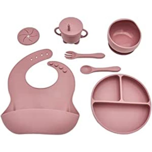 Roeko Baby Feeding Set with Lid - Baby Led Weaning Supplies - Suction  Plates for Baby - Sippy Cup
