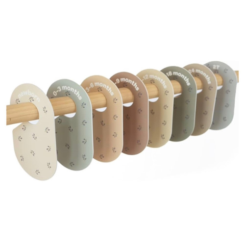 Baby Closet Dividers Set of 8 - Toddler Clothes Organizer Hanger, Double-Sided Size Labels - Blueberry