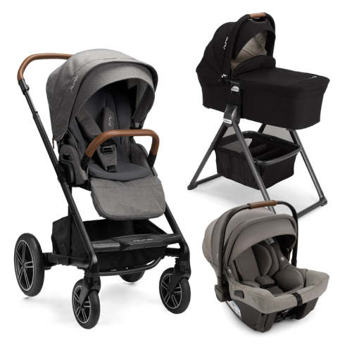 Nuna MIXX Next + PIPA Urbn + Bassinet + Stand Travel System in Granite