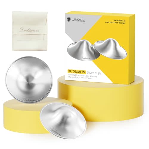 Silver Nursing Cups Nipple Shields for Breastfeeding Newborn - Original Metal Nipple Cover for Breastfeeding Essential - 999 Silver Regular