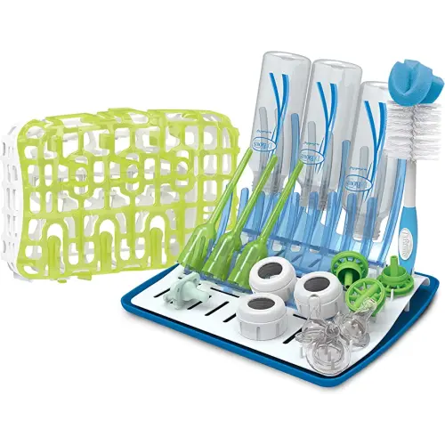 Dr. Brown's Universal Baby Bottle Drying Rack with Dishwasher Basket