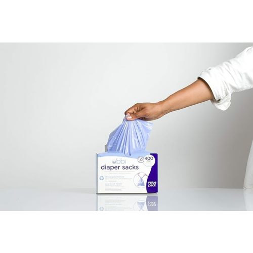 Ubbi Disposable Diaper Sacks, Lavender Scented, Easy-To-Tie Tabs, Diaper Disposal or Pet Waste Bags, 400 Count - Violet - 400 Count (Pack of 1)