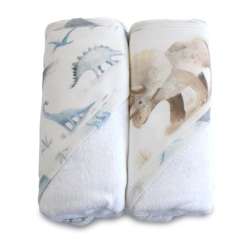 Bubba Blue 2 Pack Hooded Towel Bamboo Jurassic