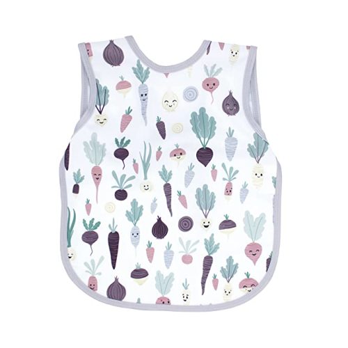 BapronBaby Root Veggies Bapron - No Neck Tie Safer Bib for Baby & Toddler - Soft Waterproof Stain Resistant - Machine Washable - Sz Baby/Toddler 6m-3T