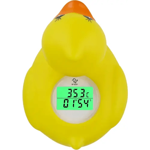 Dip Ducky Bath Thermometer - Baby Bath Floating Water Temperature Thermometer - Digital Display with Safety Temperature Warning