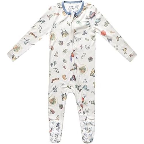 Copper Pearl Zip-Up Footie Baby Pajamas: Ultra-Soft Boys Pajamas and Girls Pajamas, Premium Knit Fabric in Stylish Prints, Tag-Free with Two-Way Zipper, Sized Newborn to 24 Months, Wizarding World™
