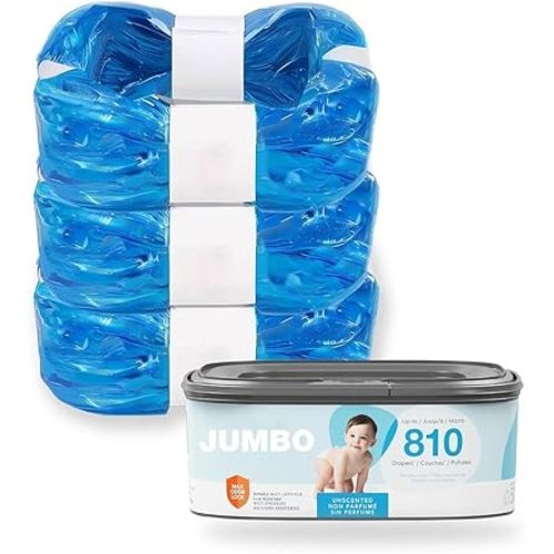 3pcs 26FT Compatible with Diaper Genie Pails jumbo Diaper Pail Refills Classic/Compact/Select 810 count