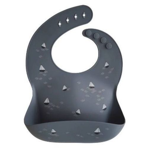 Mushie Silicone Baby Bib - Sailboats