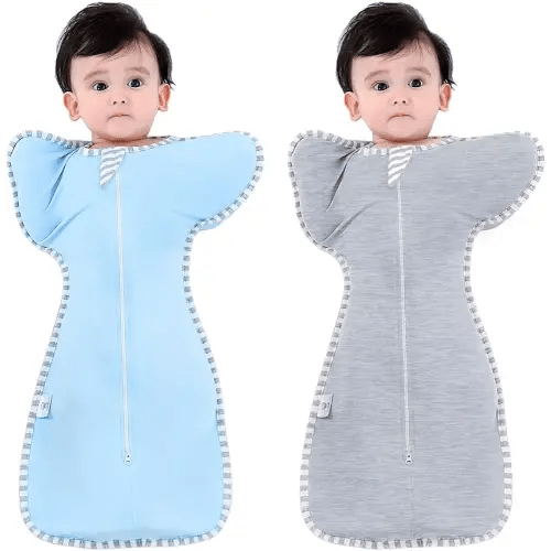 Bycc Bynn 2 Pack Sleeping Blanket Sack with High Sleeve,Transitions to Arms-Free Wearable Sleeping Bag for Baby pacify