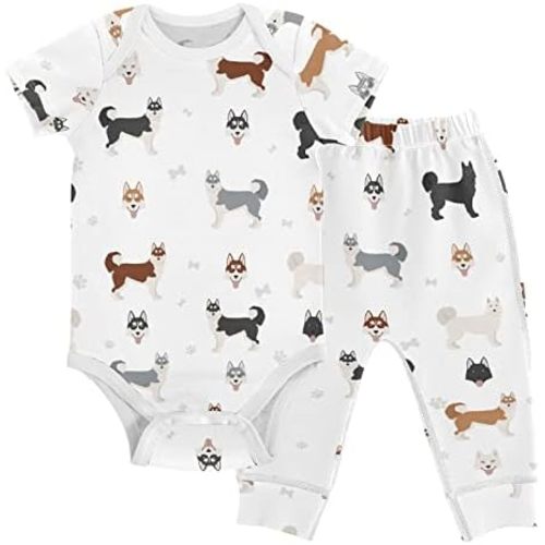 vvfelixl Baby Bodysuits Pants Sets Gnome Mushroom Short Sleeve Baby Clothes for Boys Girls 3M