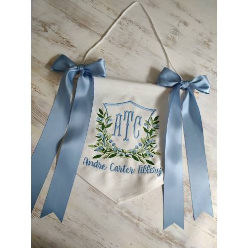 Baby banner, welcome baby, hospital door hanger, bassinet banner, baby shower, baby announcement, baby boy