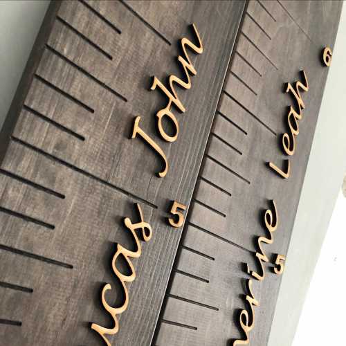 personalized wooden growth chart wooden growth ruler wood growth chart personalized name wooden numbers engraved lines