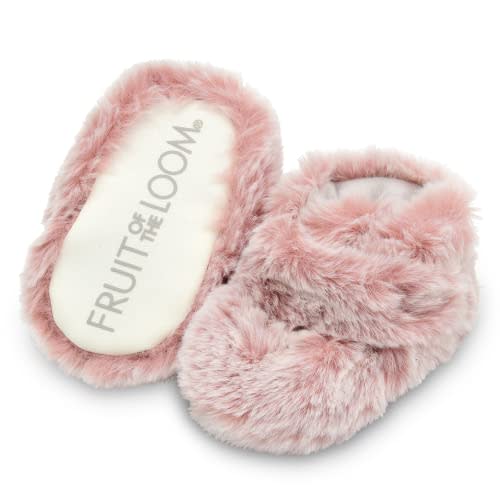 Fruit of the Loom Cozy Thermal Wrap Booties with Non-Skids for Baby Girls, Boys, Unisex
