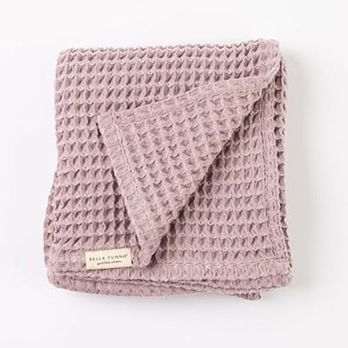 Bella Tunno Waffle Baby Blanket, 100% Cotton, Soft, Breathable & Lightweight, 40" x 40" Swaddle Blanket for Newborns, Infants, Boys & Girls, Cozy Throw for Crib, Stroller, Travel & Nursery (Orchid)