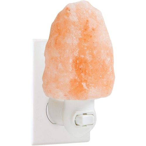 100% Natural Himalayan Night Light, Natural Cut Salt Stone with 360° Rotating Wall Plug, Includes Night Light Bulb, 2” Round x 3.9” H