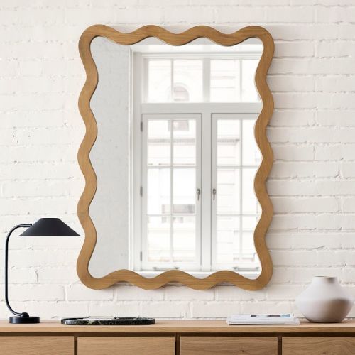 Wavy Wood Wall Mirror