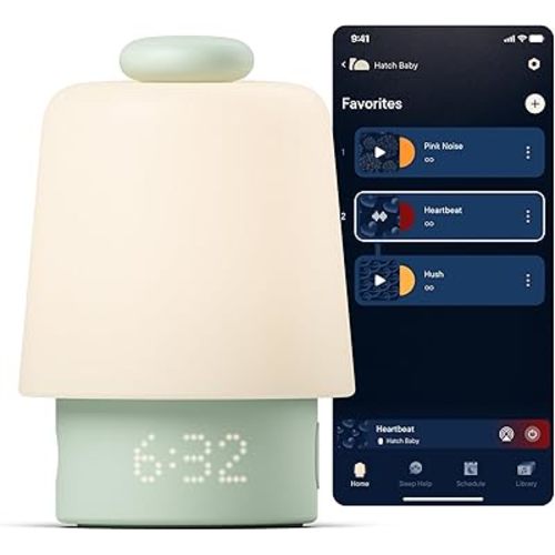 Hatch Baby Sound Machine, Night Light | Hatch Baby Model | Sleep Support | Registry Essential, Routine Builder, Time-to-Rise Alarm Clock, White Noise, Nursery Stories, Toddler Kids (Wi-Fi), Mint