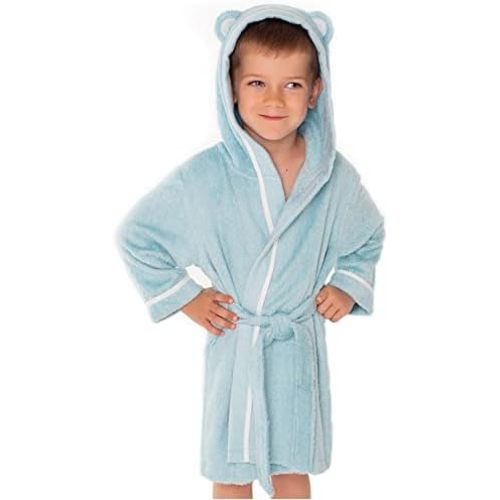 Premium Soft Toddler Bathrobe - Rayon from Bamboo Toddler Robe with Hood - Kids Boys & Girls Robe