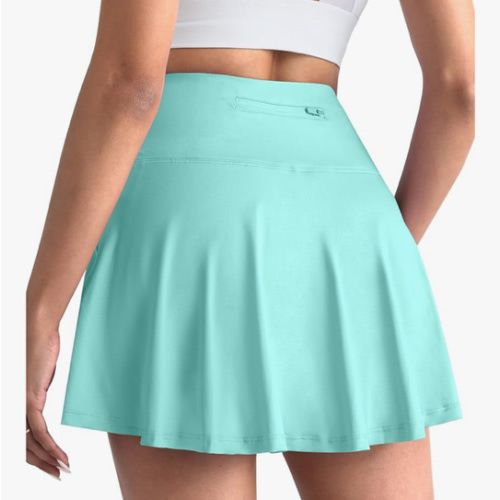 CHRLEISURE Women Tennis Golf Skirt with Pockets - High Waisted Crossover Golf Pleated Athletic Workout Dress Running Skort