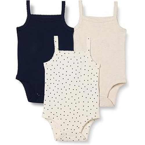 Amazon Essentials Baby Girls' Sleeveless Bodysuits, Pack of 3