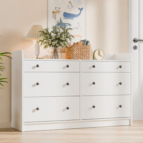 Ebern Designs Newnum 6 Drawer 52" W Double Dresser, Bedroom Dresser & Reviews | Wayfair
