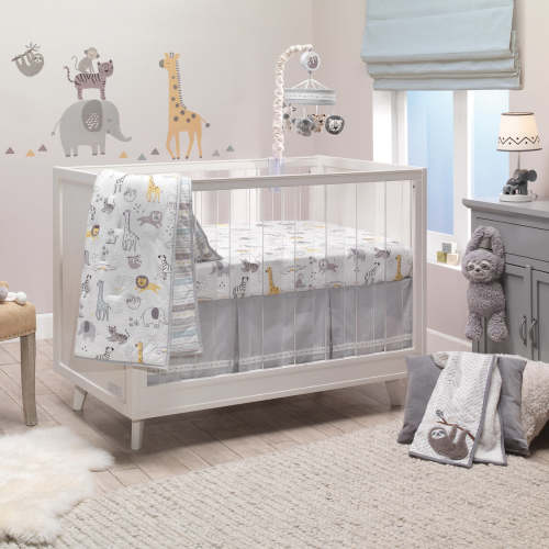 Animal Jungle Cotton Jersey 4-Piece Crib Bedding Set - Multicolor – Lambs & Ivy