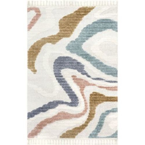 Nuloom Abstract Striped Kids Tassel Indoor Area Rug