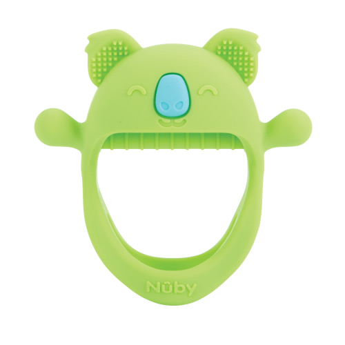 Nuby Mini Wrist Grip Silicone Teething Mitten for Babies, Koala