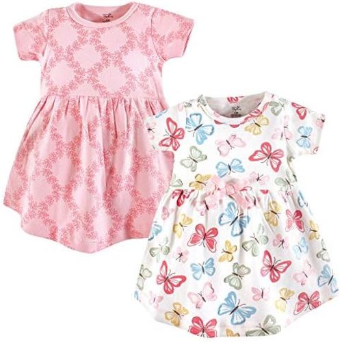 Touched by Nature Girls' One Size Organic Cotton Short Long-Sleeve Dresses