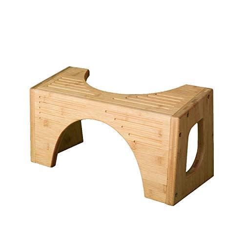 Squatty Potty The Original Toilet Stool - Bamboo Flip, 7" and 9" Adjustable Heights, Brown - Improve Bathroom Posture and Comfort