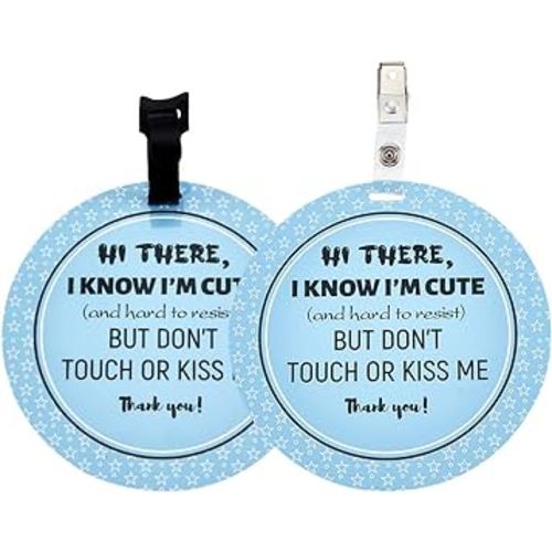 2 Pack Please Don't Touch or Kiss Baby Sign Baby Shower Gifts Stop Touching Baby Sign Hang Tags for Newborn Baby Girls Boys Preemies Stroller Baby Carrier Car Seat No Touching Baby Signage