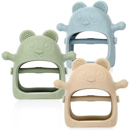 Baby Teething Toys for Infants 3+ Months Set of 3, Easy to Hold Silicone Teething Mitten with Soft Textures for Sensory Exploration and Teething Pain Relief, Baby Chew Toys for Sucking Needs
