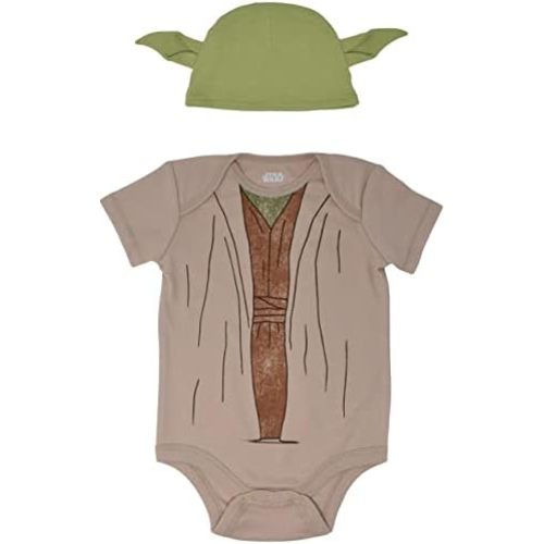 STAR WARS The Mandalorian The Child Darth Vader R2-D2 Baby Cosplay Bodysuit and Hat Set Newborn to Infant