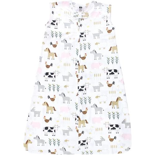 Hudson Baby Unisex Baby Cotton Sleeveless Wearable Sleeping Bag, Sack, Blanket, Cute Farm, 0-6 Months