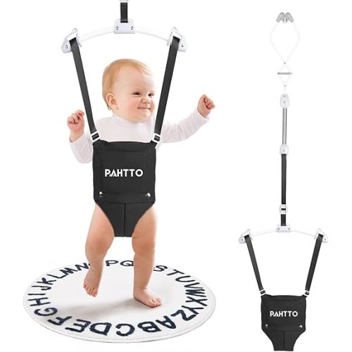 Baby Door Jumper with Soft Rug, Durable Toddler Bouncer with Adjustable Height-Funny Baby Walking Harness, Protable Baby Doorway Jumper for Indoor/Outdoor