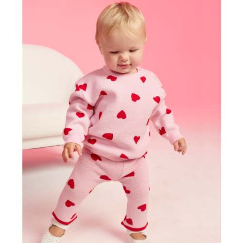 Babies' 2 Piece Mini Me Heart Knit Set
