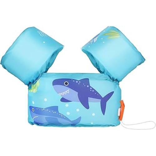 MoKo Toddler Swim Vest for Kids, 20-66 lbs, Arm Floaties with Adjustable Straps, Nylon Material, Swim Vest for Toddlers Learning to Swim