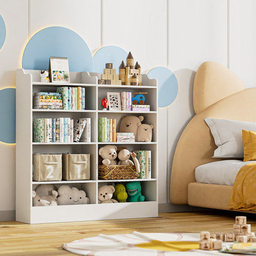 Harriet Bee Hartleigh 49" H 5 Tier Kids Bookshelf with 10 Cubes & Reviews | Wayfair