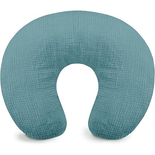 Muslin Nursing Pillow Cover (Blue)