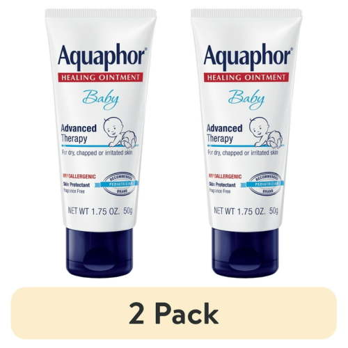 (2 pack) Aquaphor Baby Healing Ointment, Baby Skin Care and Diaper Rash, Travel Size