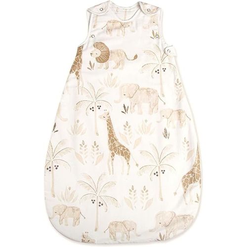 Crane Baby Wearable Blanket, Wearable Soft Cotton Baby Blanket for Boys and Girls 0-9 Months, Safari Animal, 19”w x 30”h