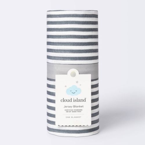 Jersey Swaddle Blanket Stripe - Cloud Island™ White/gray