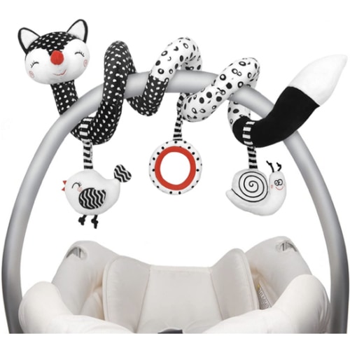 Amazon.com: Euyecety Baby Spiral Plush Toys, Black White Stroller Toy Stretch & Spiral Activity Toy Car Seat Toys, Hanging Rattle Toys for Crib Mobile, Newborn Sensory Toy Best Gift for 0 3 6 9 12 Months Baby-Fox : Toys & Games