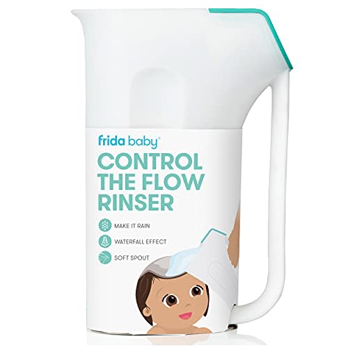 FridaBaby Control The Flow Rinser|Bath Time Rinse Cup with Easy Grip Handle and Removable Rain Shower