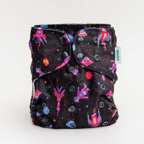 Patterned Lounger Pocket Cloth Diaper — Minky Fleece with Athletic Wicking Jersey