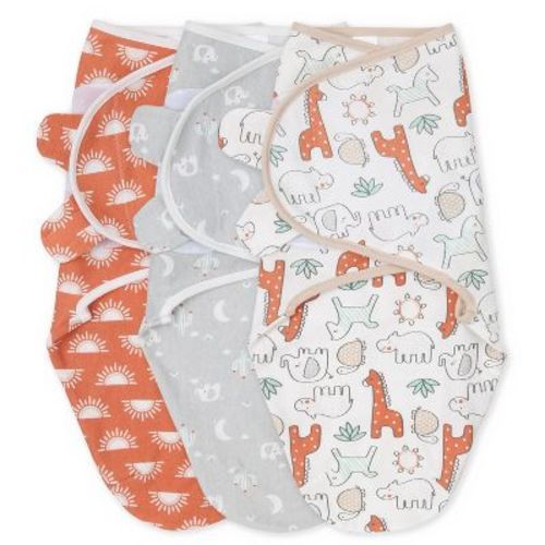 The Peanutshell Desert Safari Swaddle Wrap - M/l 3pk